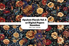 Opulent Florals Seamless Digital Paper Vol. 6 ,27 PNG Product Image 1