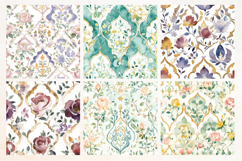 Ornamental Floral Seamless Digital Paper, 18 PNG Product Image 2