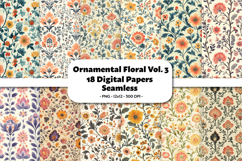Ornamental Floral Seamless Digital Paper Vol.3, 18 PNG Product Image 1