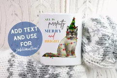 Christmas Cats Clipart, Watercolor Holiday Sublimation Set Product Image 2