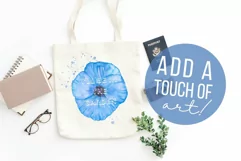 Blue Poppies Flowers Watercolor Clip Art Set Poppy Sublimati Product Image 2