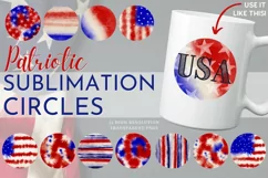 Patriotic USA colors Themed Watercolor Circles Sublimation Product Image 1