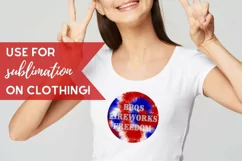 Patriotic USA colors Themed Watercolor Circles Sublimation Product Image 2