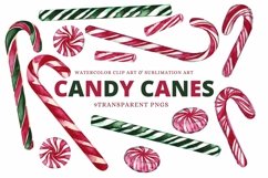 Christmas Candy Canes Holiday Clip Art Set Sublimation Product Image 1