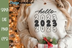 Hello 2023 - Stacked New Year SVG Product Image 1