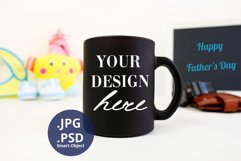 Black Mug Father's Day mockup, Mockup JPG PSD Product Image 1