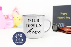 Camping Mug Father's Day mockup, Full wrap Mockup JPG PSD Product Image 1