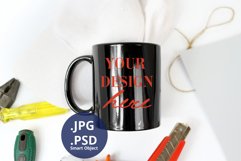 Black mug Father's Day Mockup, Mockup PSD & JPG mockup Product Image 1