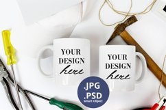 White mugs Mockup Father's Day, Mockup PSD & JPG Product Image 1