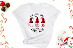 Merry Christmas round sign svg door hanger with Gnomes svg Product Image 3