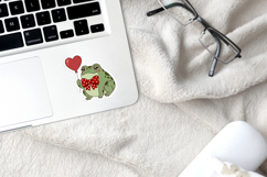 Sassy Frog Girls Stickers PNG Cute Kawaii Frog BUNDLE Product Image 3
