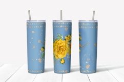 Roses sublimation design. Skinny tumbler wrap design. Product Image 5