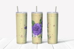 Roses sublimation design. Skinny tumbler wrap design Product Image 2