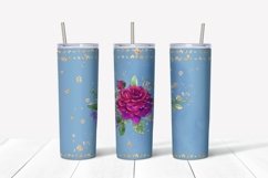 Roses sublimation design. Skinny tumbler wrap design. Product Image 6