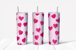 Valentine's hearts tumbler, 20 oz skinny tumbler sublimation Product Image 2