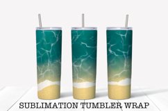 Beach 20 OZ Skinny Tumbler Design Sublimation Product Image 1