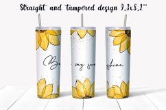 Abstract sunflower glitter tumbler wraps Sublimation. 20 oz. Product Image 3