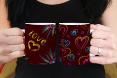 Romantic Hearts Mug Wrap Sublimation Design 15 oz Product Image 4