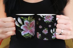 Flower Lily Mug Wrap Sublimation Design 15 oz Product Image 4