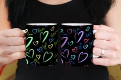 Romantic Hearts Mug Wrap Sublimation Design 15 oz Product Image 2