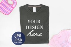 Father's Day Dark Gray T-shirt Mockup, Folded T-shirt Mockup Product Image 1