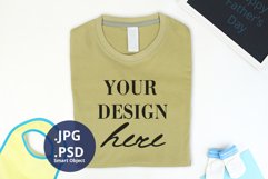 Father's Day T-shirt Mockup Natural Color, Sand Color, Product Image 1