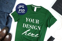 Father's Day Dark Green T-shirt Mockup, Men's & Dad t-shirt Product Image 1