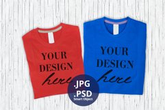 2 Patriotic T-shirts Mockup, 4 of July Couple tshirt mockup Product Image 1