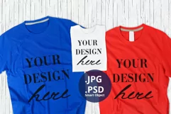 4th of July 3 T-shirts Mockup, Patriotic family mock up PSD Product Image 1
