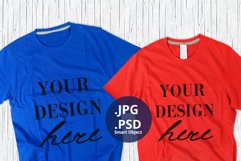 4th of July Couple T-shirts Mockup, Patriotic apparel mockup Product Image 1