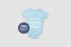 Blue baby bodysuit Mockup Transparent background PSD PNG Product Image 1