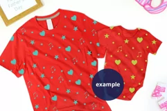 Red Mens T-shirt & Red Baby bodysuit Mockup, Father's Day Product Image 2