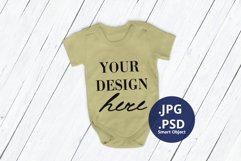 Baby bodysuit Mockup Natural Color, Sand color, Full wrap Product Image 1