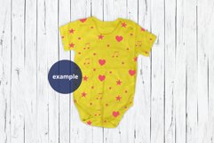 Yellow Baby Bodysuit Mockup -Removable Minimalist Background Product Image 2