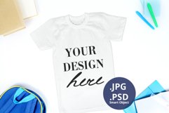 White Boy t-shirt mockup School, Back to school mockup PSD Product Image 1