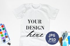 White School t-shirt mockup, Painting background, fine arts Product Image 1