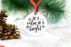 All Is Calm All Is Bright SVG Cut File, Winter Snowflake png Product Image 4