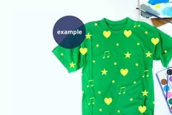 Green t-shirt mockup Back to school, Fine Arts painting set Product Image 2