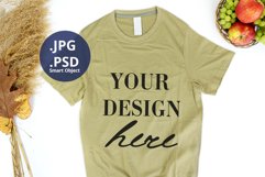 Sand color T-shirt mockup Fall & Thanksgiving, Autumn mockup Product Image 1