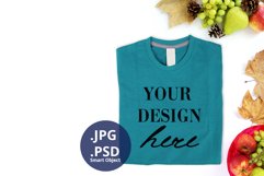 Tropical Blue T-shirt mockup, Fall Autumn & Thanksgiving Product Image 1