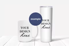 15oz mug mockup & 20oz Skinny tumbler mockup full wrap PSD Product Image 1