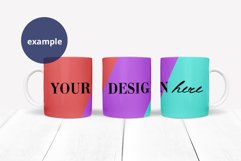 11oz Mug mockup Full Wrap, 3 mugs Mockup PSD transparent PNG Product Image 2