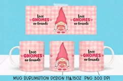 Love Gnomes no bounds. Mug Sublimation design. PNG. Product Image 1