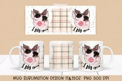Cute pig Mug Sublimation design. I pig you PNG. Product Image 1