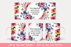 Watercolor Floral Happening Saying Quote Mug Wrap Product Image 1