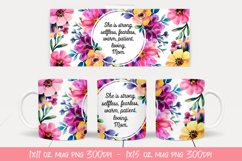Watercolor Floral Happening Saying Quote Mug Wrap Product Image 1