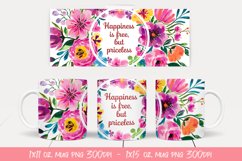 Watercolor Floral Happening Saying Quote Mug Wrap Product Image 1