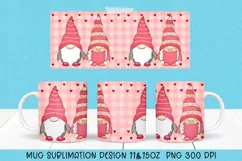 Love Gnomes couple Mug Sublimation design. PNG. Product Image 1