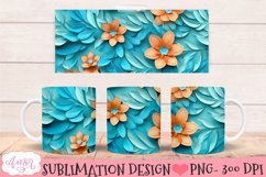 3D floral mug wrap design for sublimation | paper flowers Product Image 1