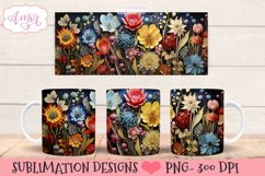 3D floral mug wrap design for sublimation | paper flowers Product Image 1